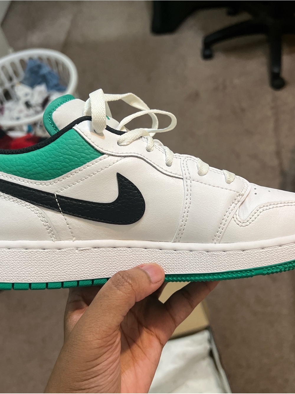 Green, White, and Black Jordan 1 Low